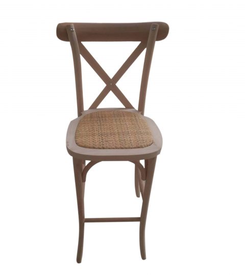 Crossback Barstool Rattan Seat
