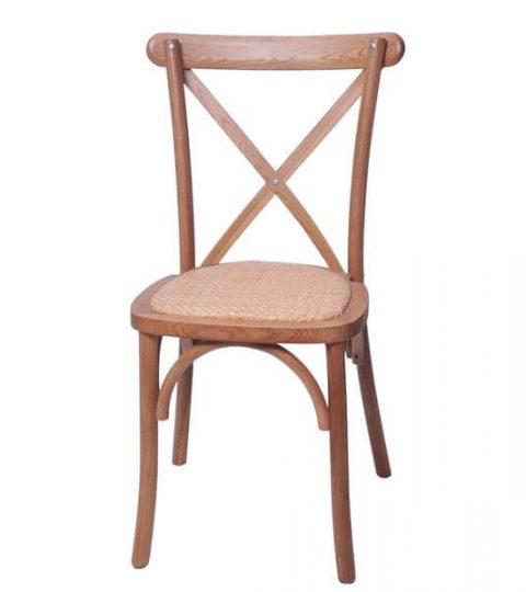 Oak Crossback Chair With Rattan Seat
