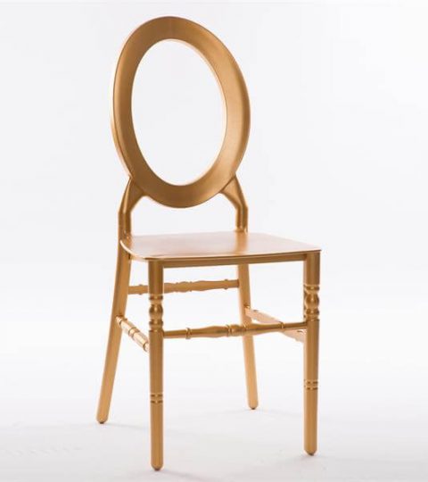 O Back Resin Chair Gold