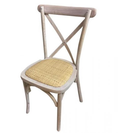 Stackable X Back Chair Rattan Seat