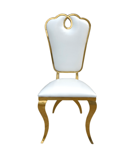 Gold Stainless Steel Metal Leather Dining Chair