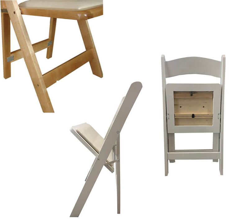 padded wooden folding chairs
