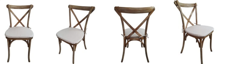 X Back Dining Chairs with cushions