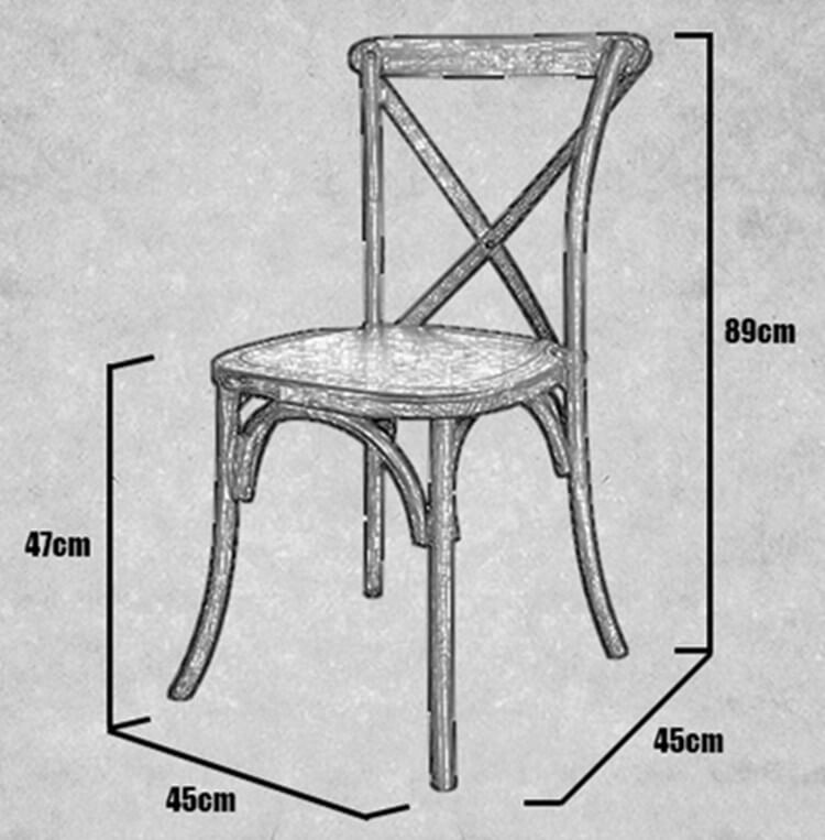 crossback dining chair size
