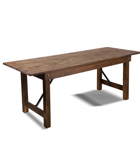 Antique Rustic Solid Pine Farmhouse Folding Table