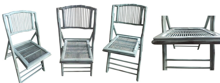 Aqua Dusty bamboo folding chairs