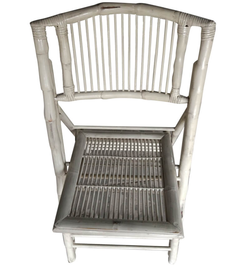 antique white bamboo folding chair