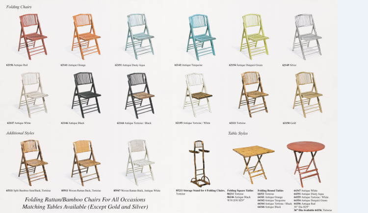 color of bamboo chairs