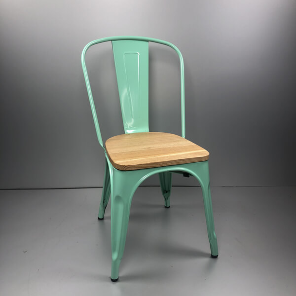 green metal tolix chair