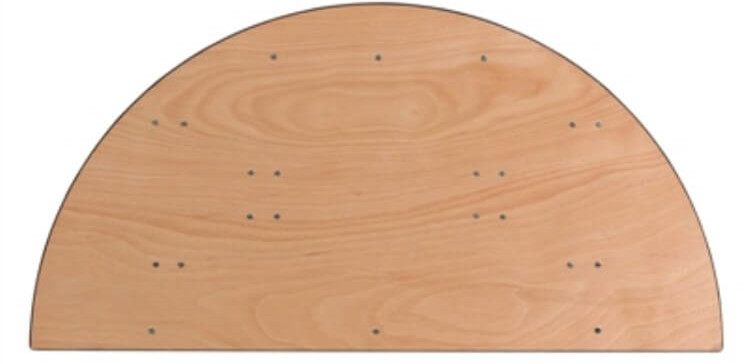 plywood half-round table