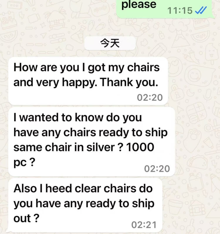 pp resin chiavari chair