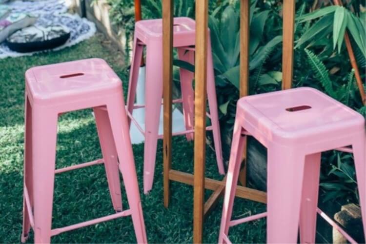 tolix chair barstool pink