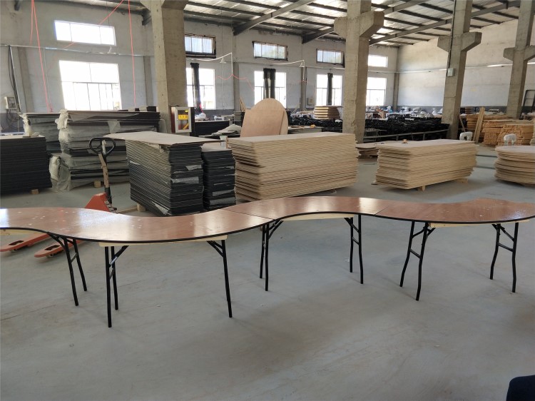 plywood serpentine table