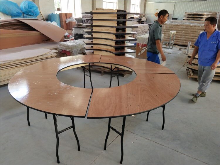 wood serpentine table