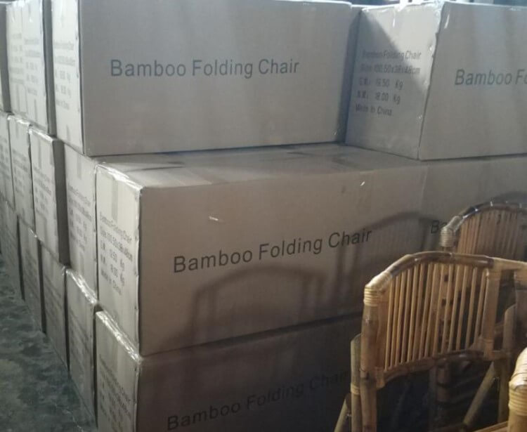 package of bamboo folding chairs