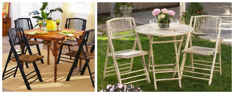 bamboo folding table and chairs set