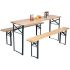 wooden folding beer table and bench