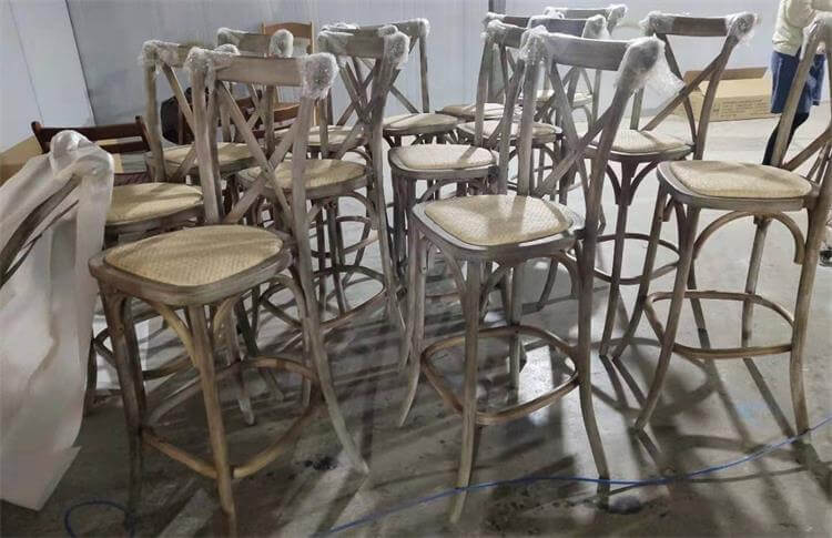 light antique color of barstool crossback chairs