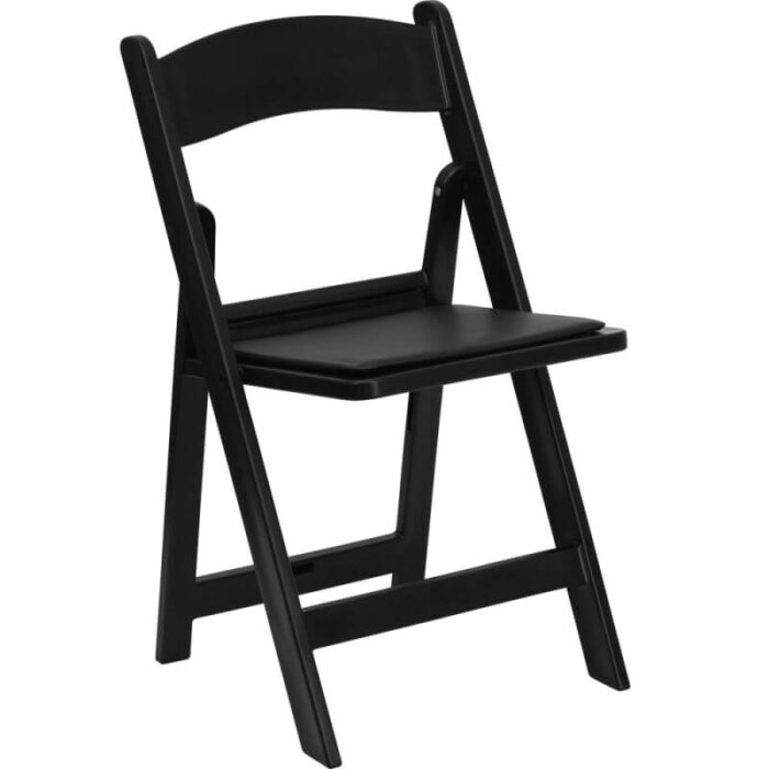 black resin folding chair