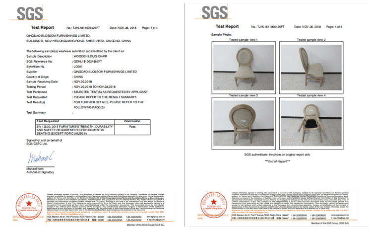 Louis Dining Chair test report