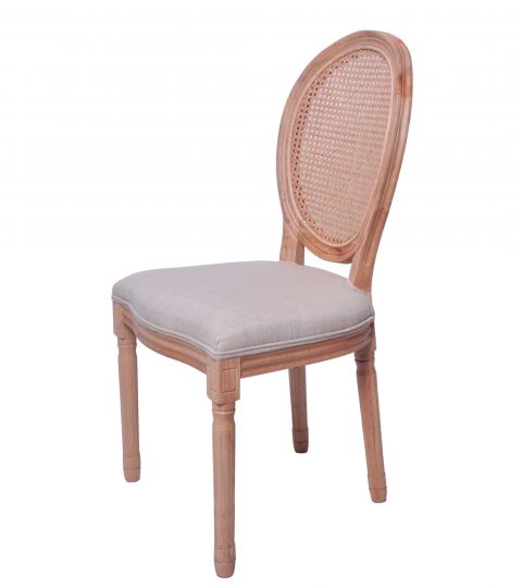 Natural Wooden Louis Chairs With Rattan Back