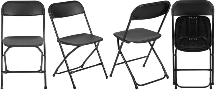 black poly folding chair