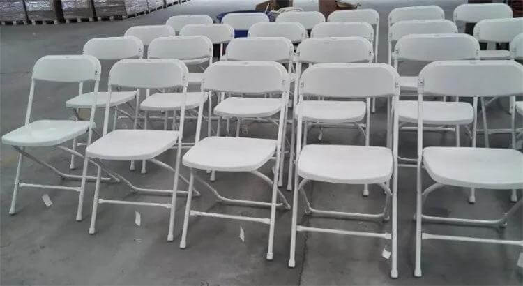white plastic pp folding chairs