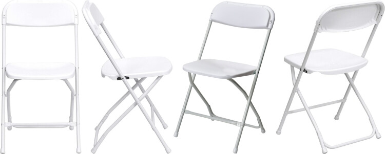 white poly folding chair