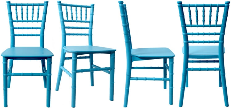 blue kids resin chiavari chair