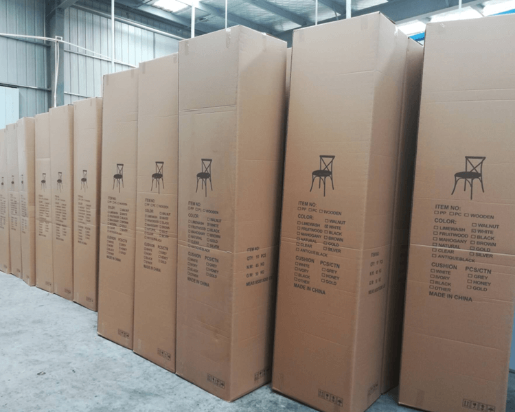 Carton of crossback chairs