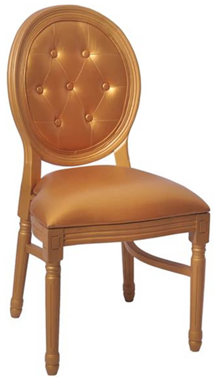 White and gold Leather King Louis Chairs