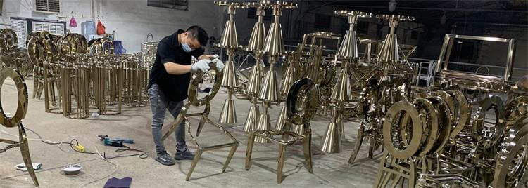 stainless steel gold chairs factory