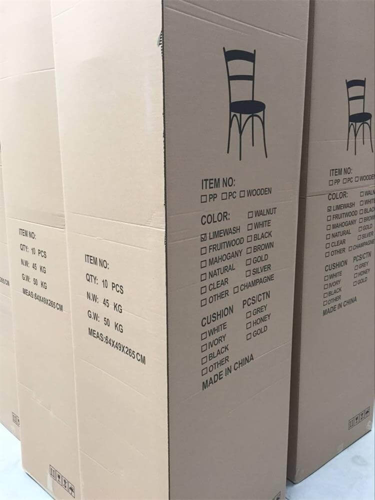 Limewash Chiavari Chair packaging