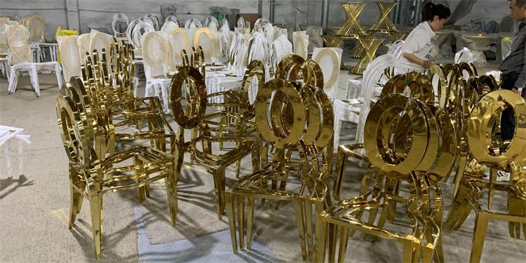 golden stainless steel chair