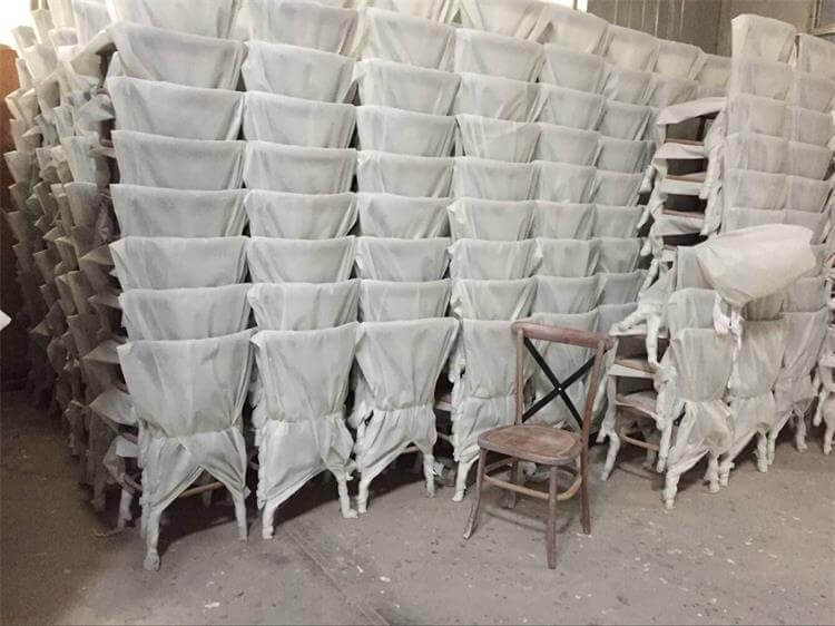 mass production of x back chairs 