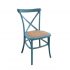 blue rattan seat x back chairs