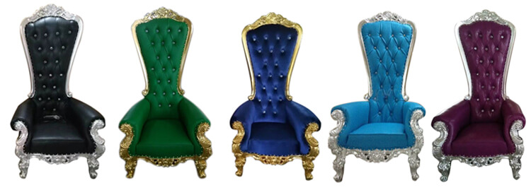 color throne chairs