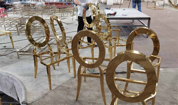 gold stainless steel chairs 