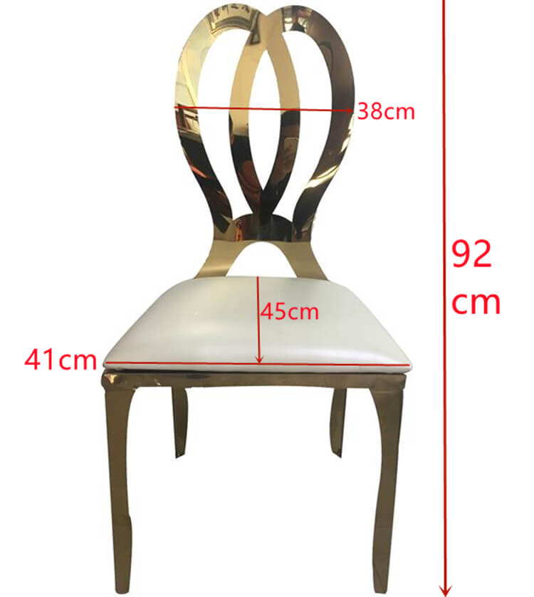 metal chair size
