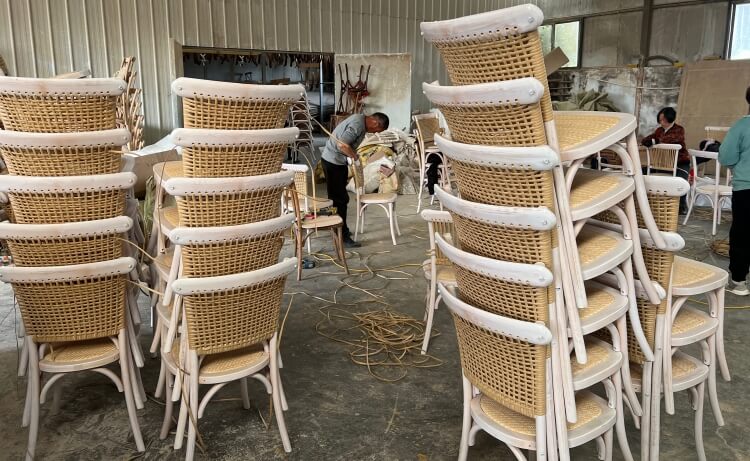 rattan cross back dining chair supplier