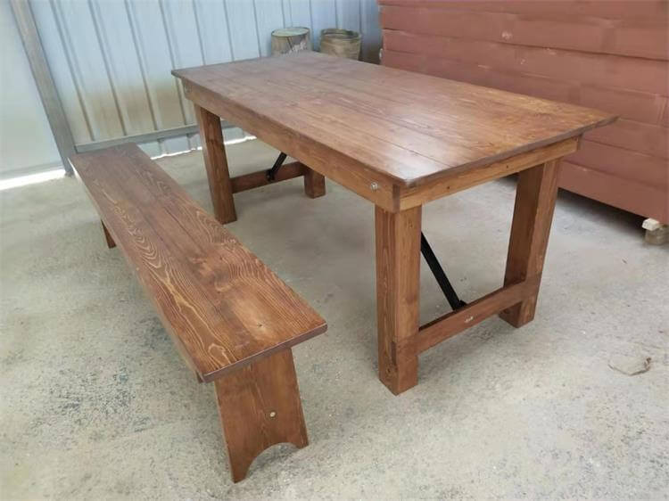 farm tables and benches