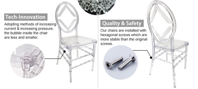 details of resin chiavari chairs 