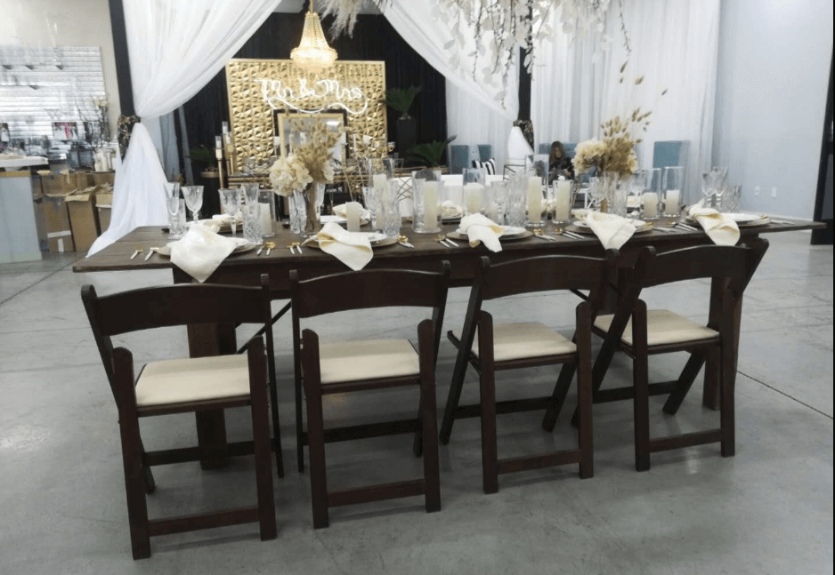 event tables and chairs