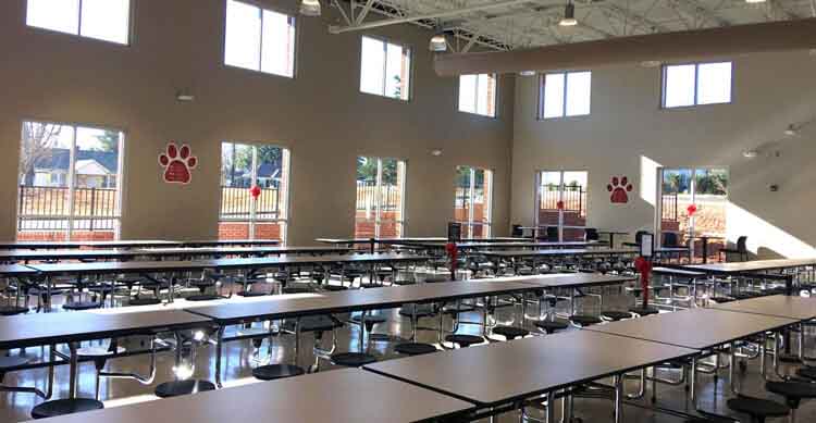 School cafeteria tables