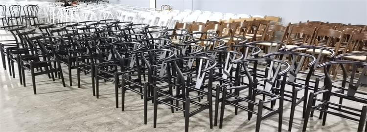 black wishbone chairs