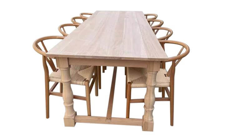 wishbone chairs with tables