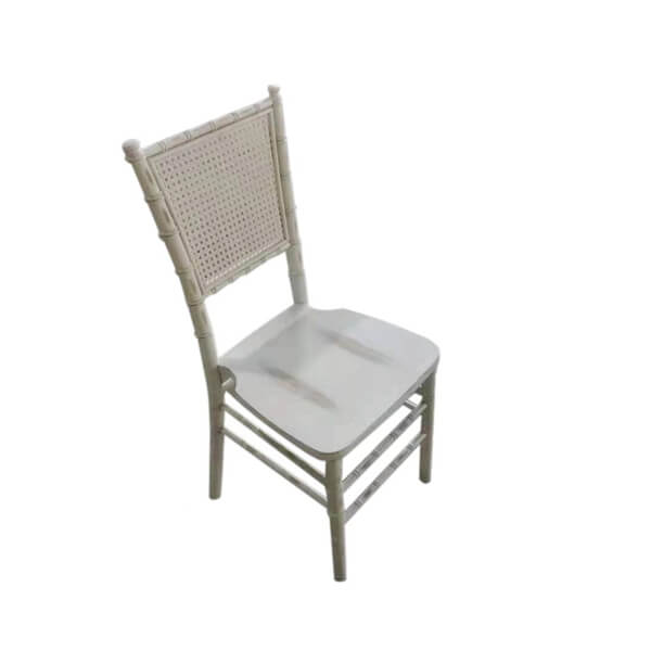 square rattan back chiavari chair