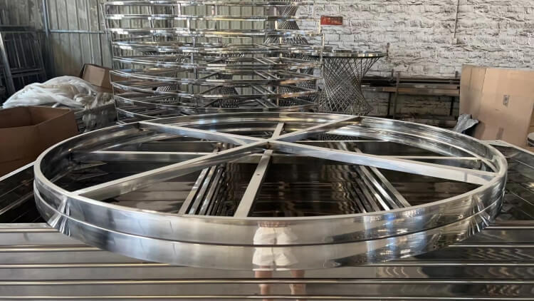 round stainless steel table