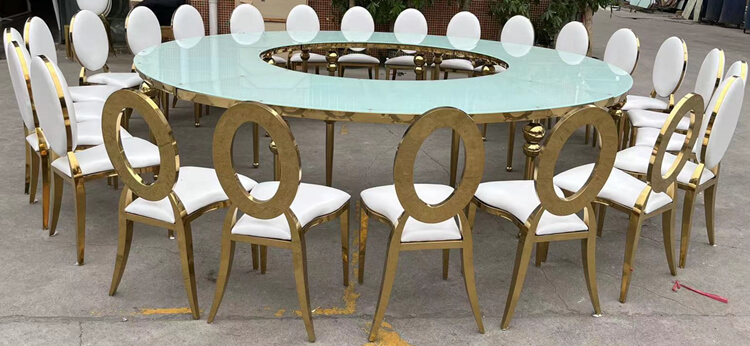 white serpentine table supplier