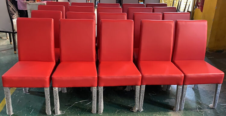 red leather dining chairs factory